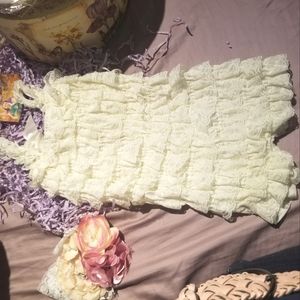 Ivory Baby romper lace ruffled great for pictures accessories seperate listing b